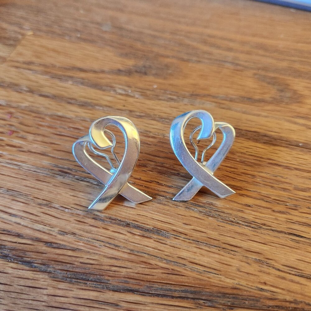 Vintage Tiffany Paloma Picasso large heart earrings